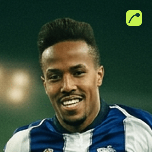 Éder Militão, Brazil centre-back, in a blue-and-white striped kit