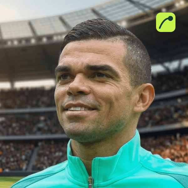 Pepe, Portugal centre-back, in a teal Portugal jacket