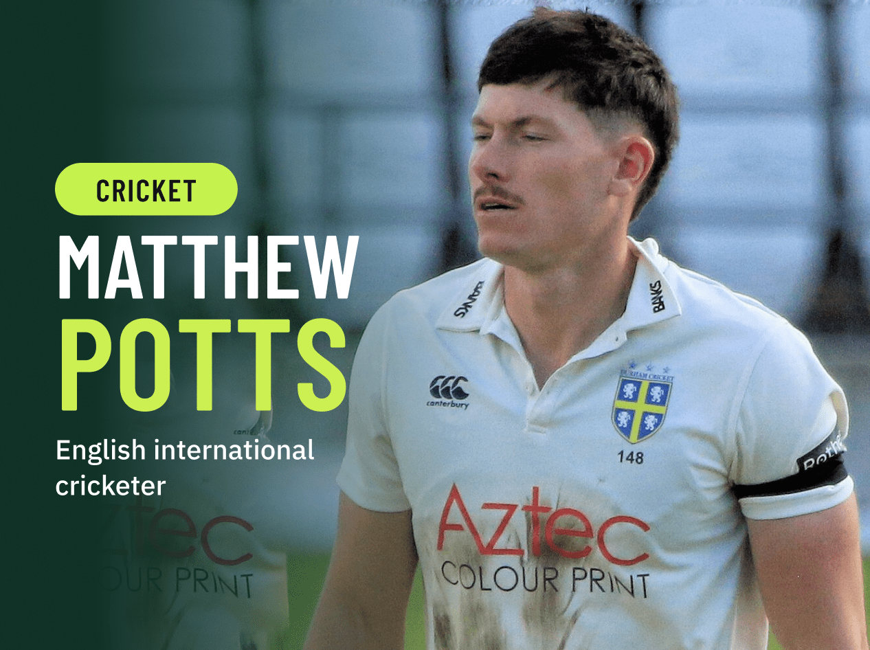 English cricketer Matthew Potts in white test cricket kit